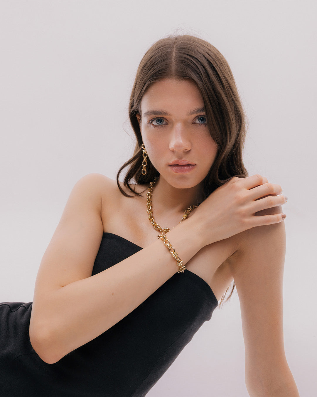 Pulsera Eslabones Cruzados