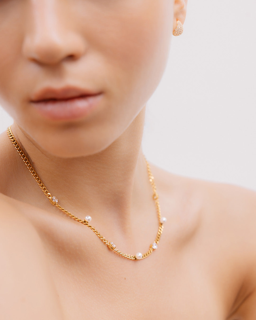 Collar Perlas y Cristales