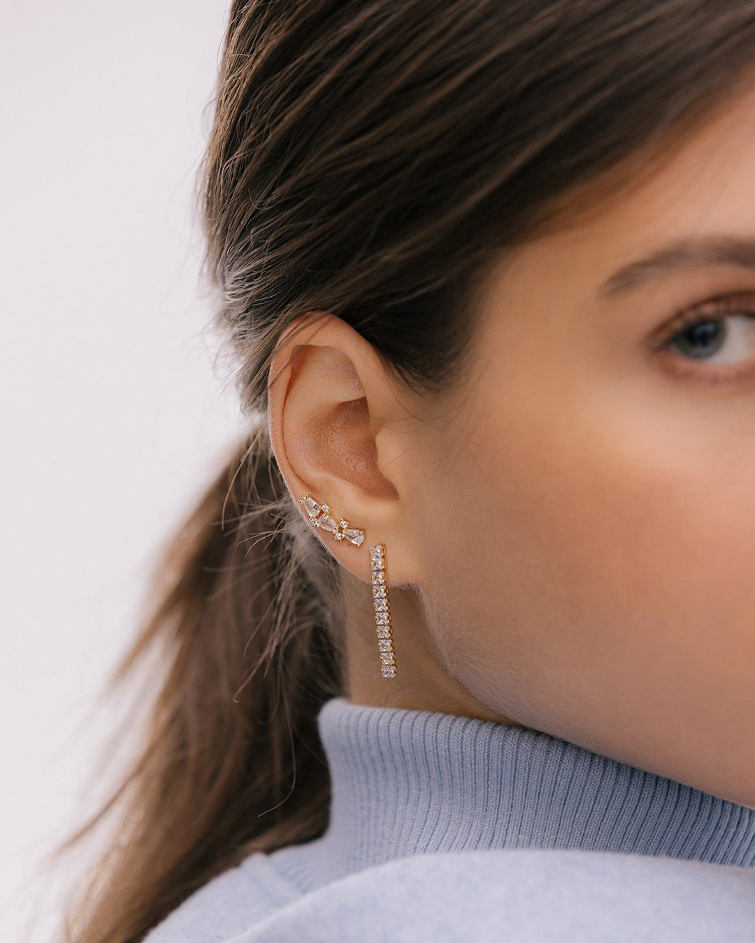 Aretes 3 Cristales Gota