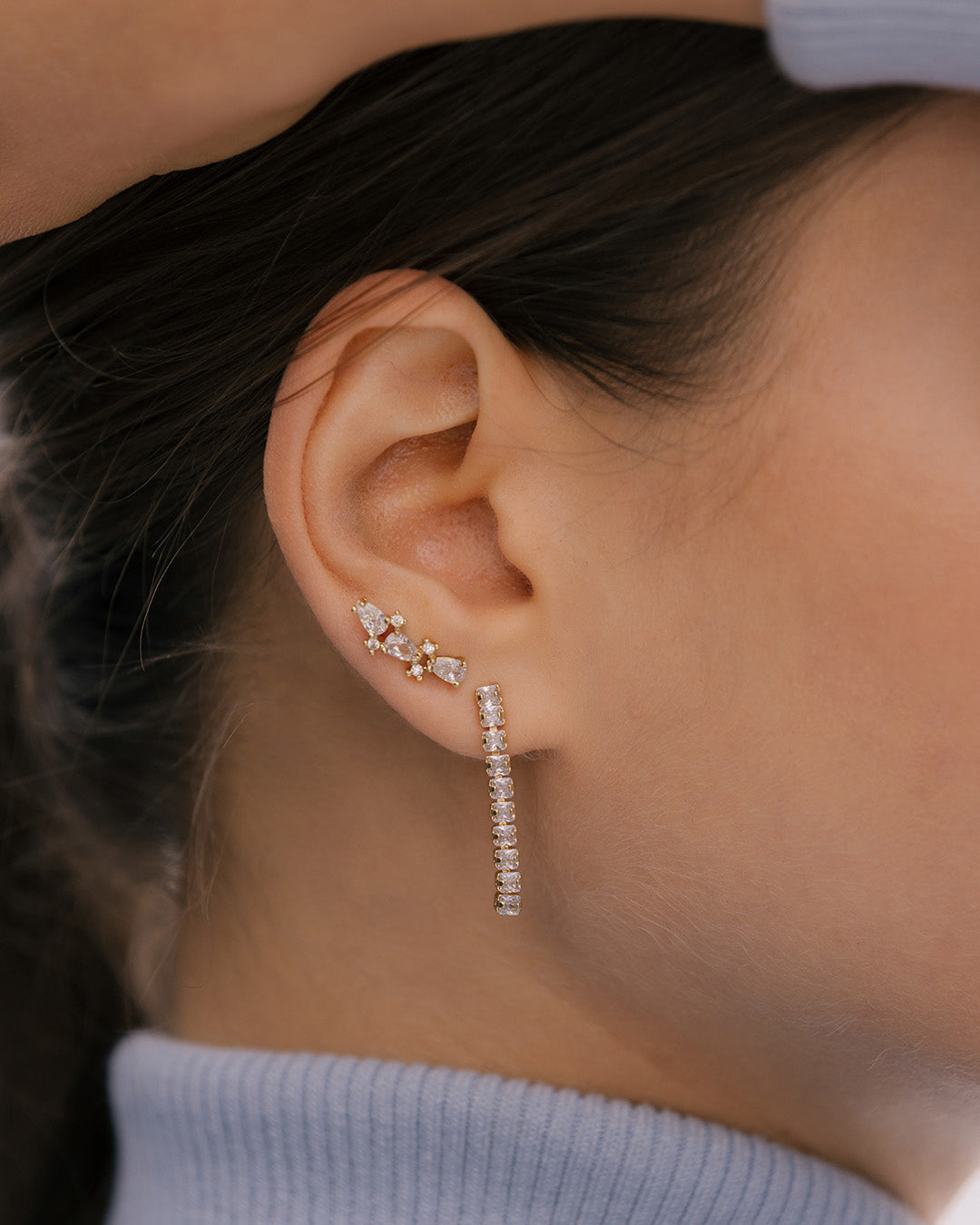 Aretes 3 Cristales Gota