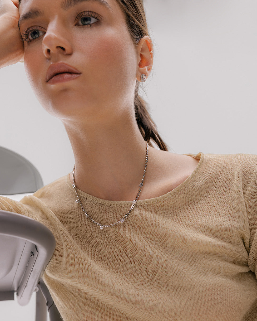 Collar Perlas y Cristales