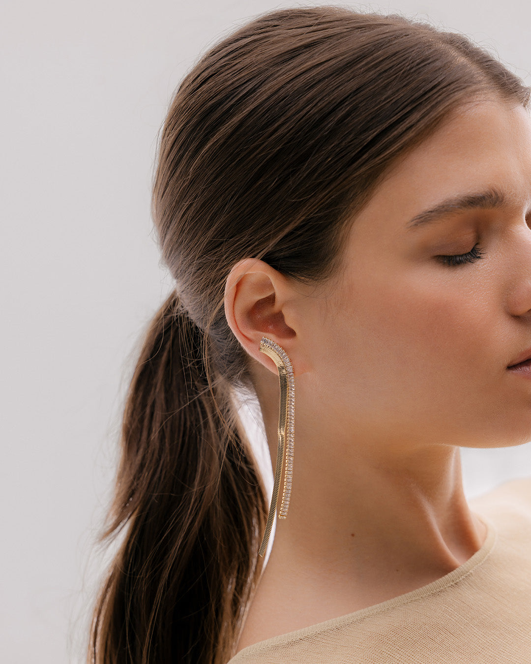 Aretes Maxi Cristales Oro