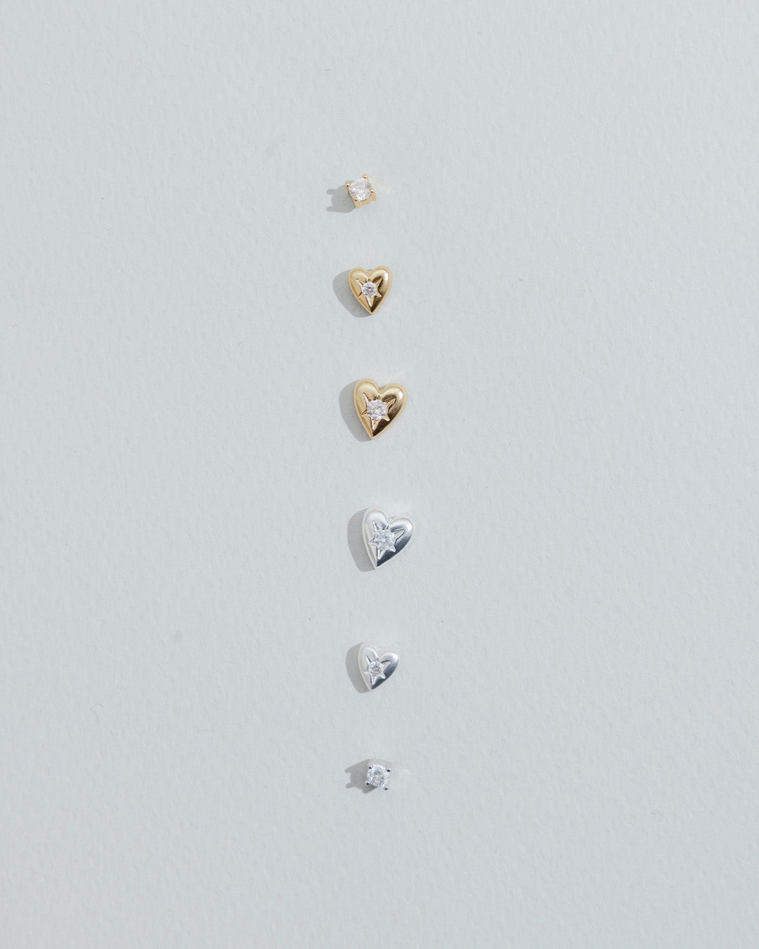 Set X3 Aretes Mini Corazón