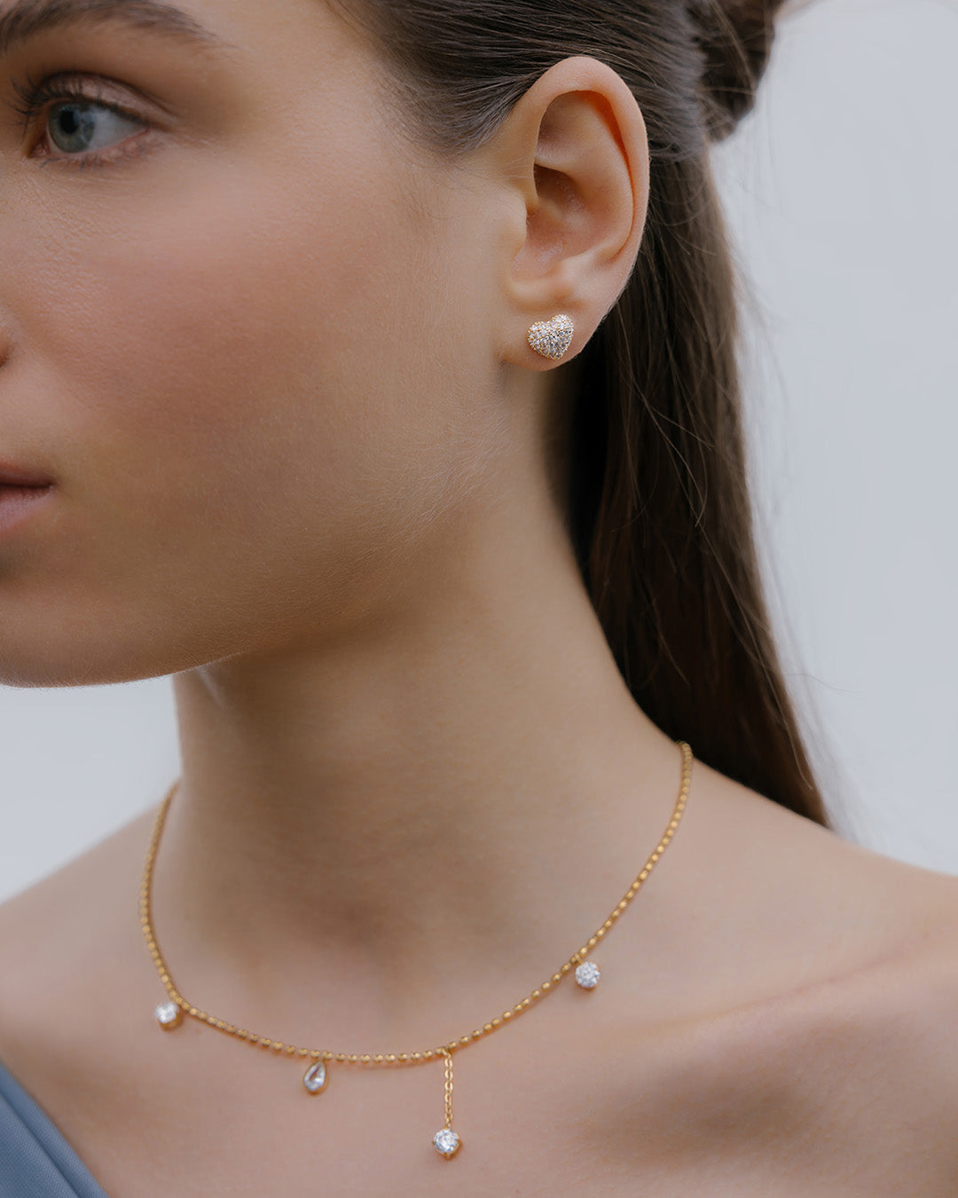 Aretes Corazón Pavé