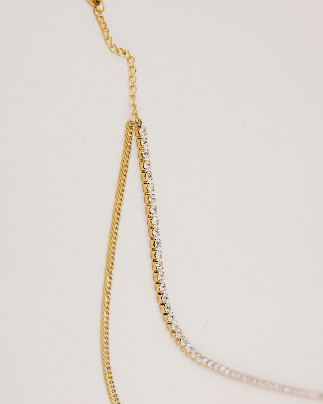 Collar Doble Tennis Oro - Acero Inoxidable