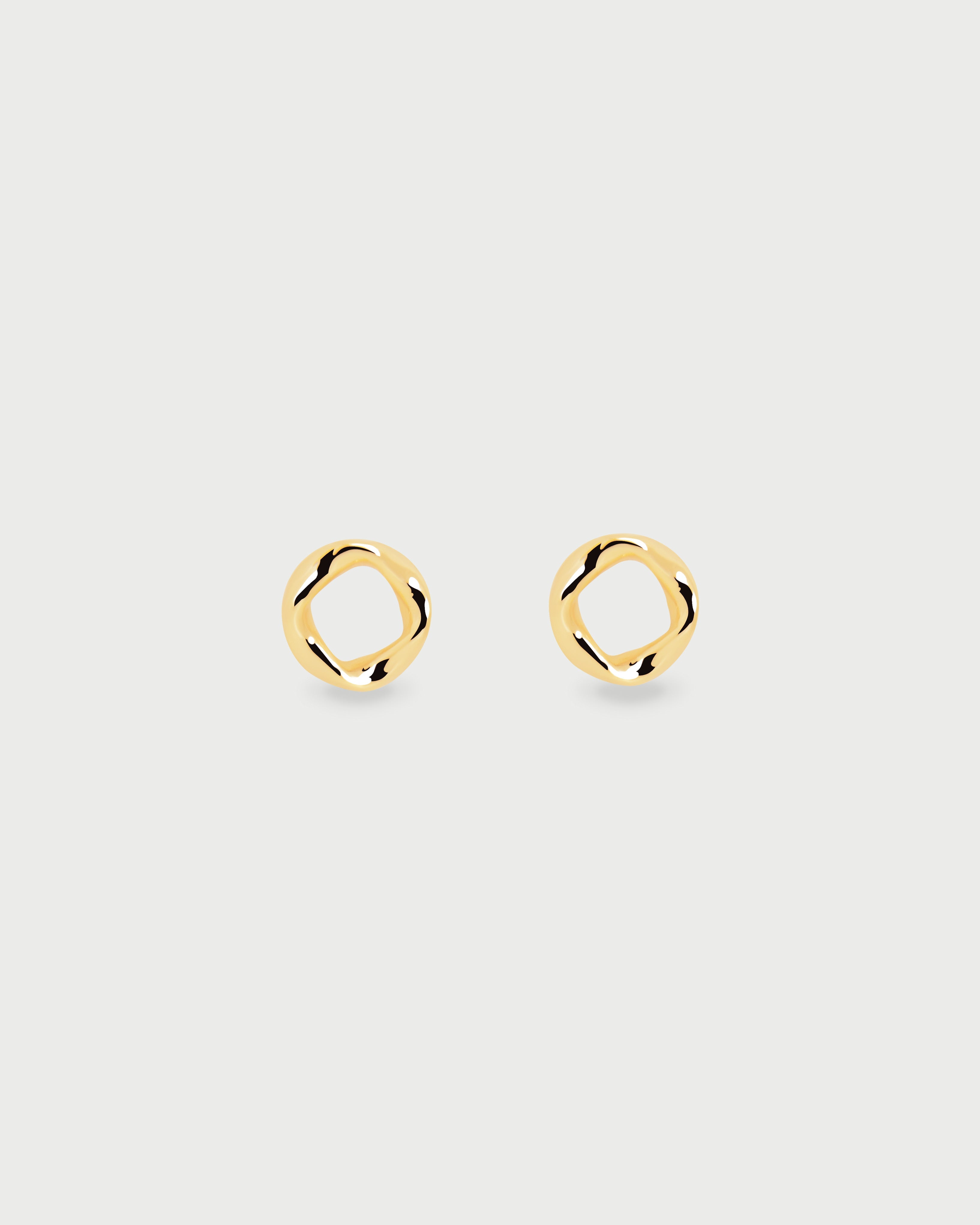 Aretes Circulo Irregular Oro