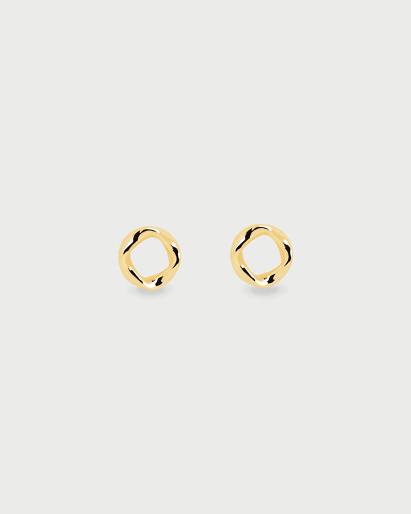 Aretes Circulo Irregular Oro
