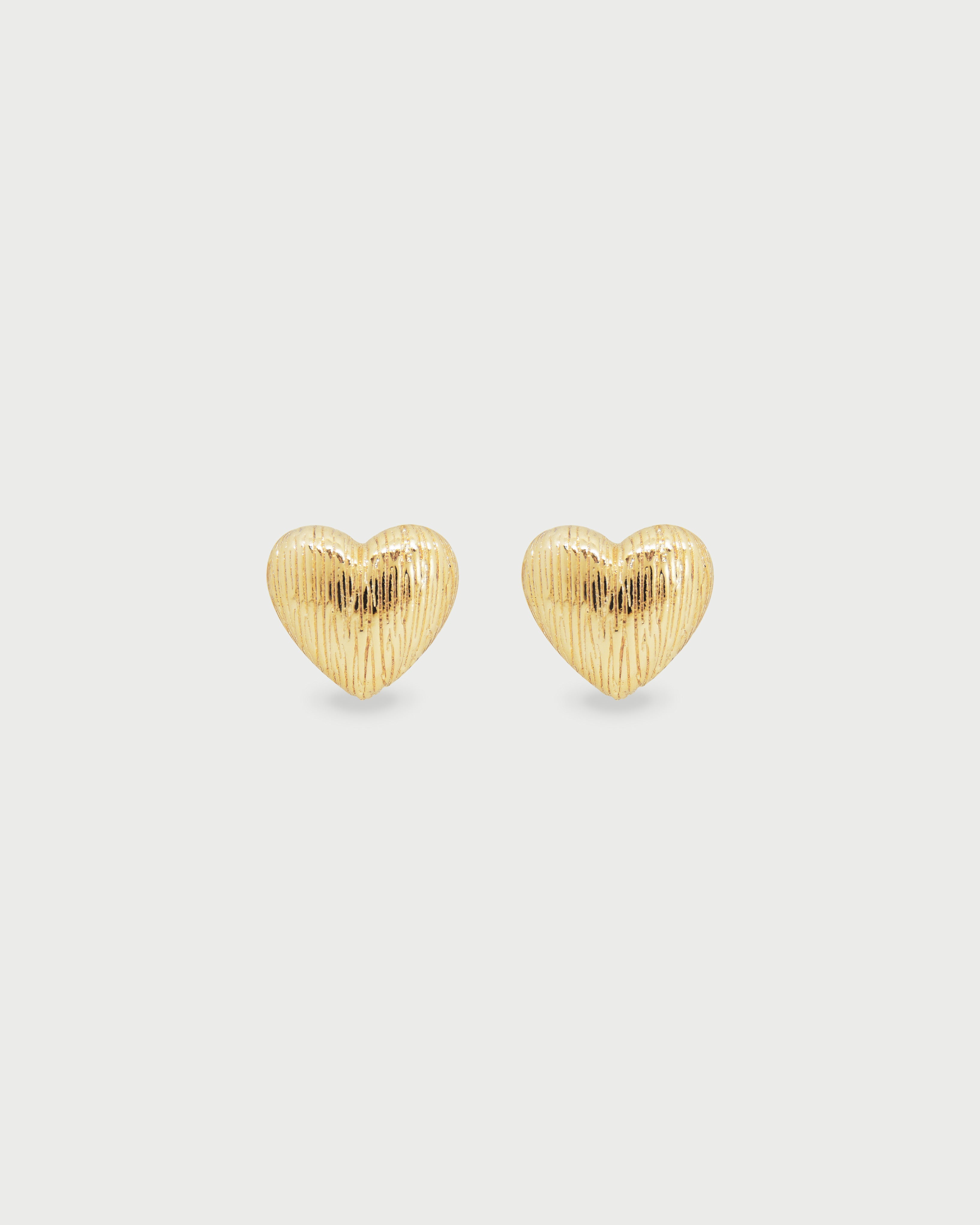 Aretes Corazón Textura Oro