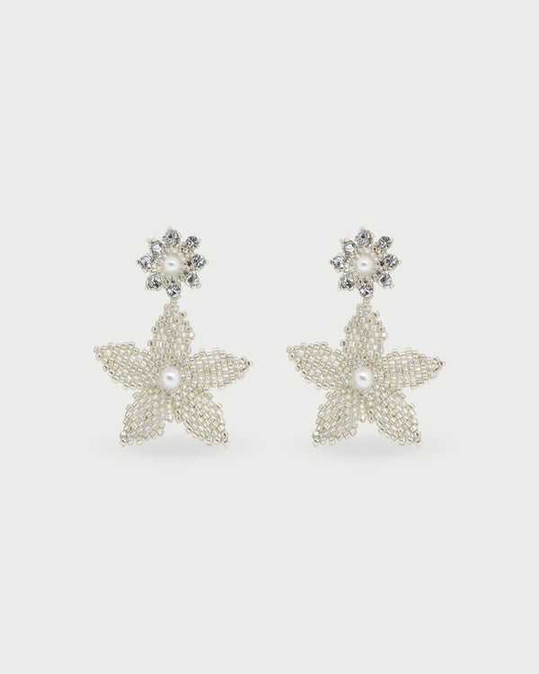 Aretes Tejidos Dos Flores