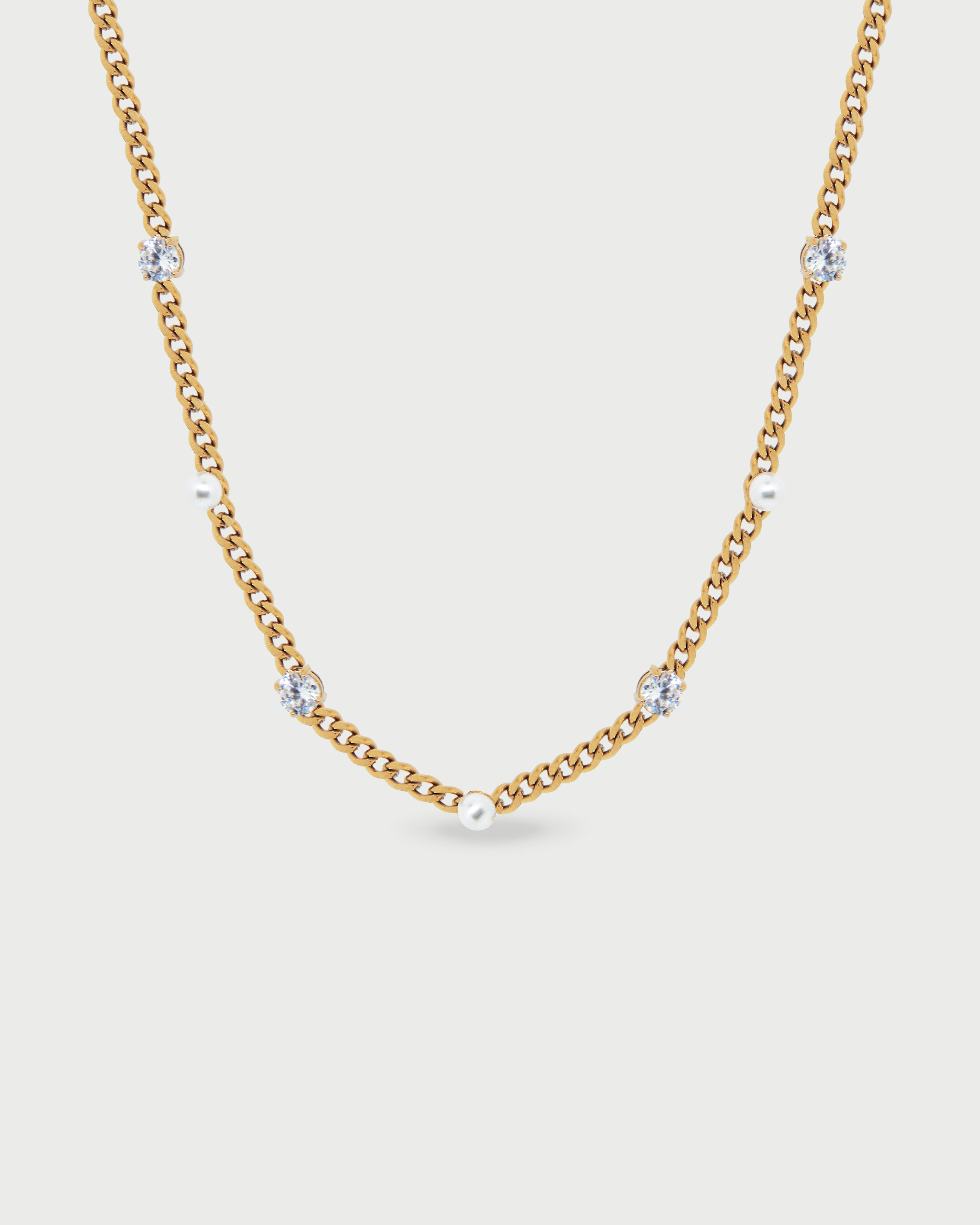 Collar Perlas y Cristales