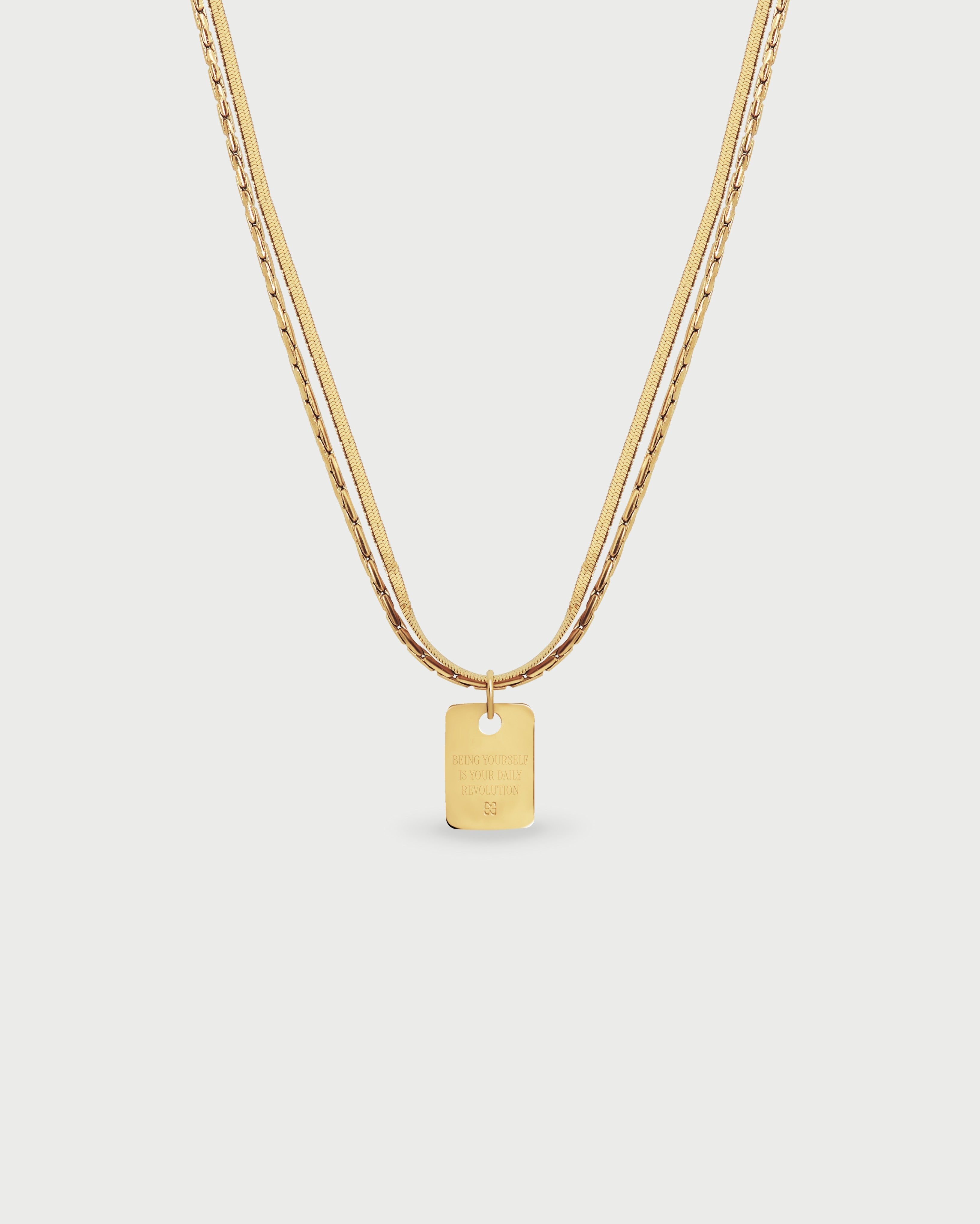 Collar Doble Entrelazado - Acero Inoxidable