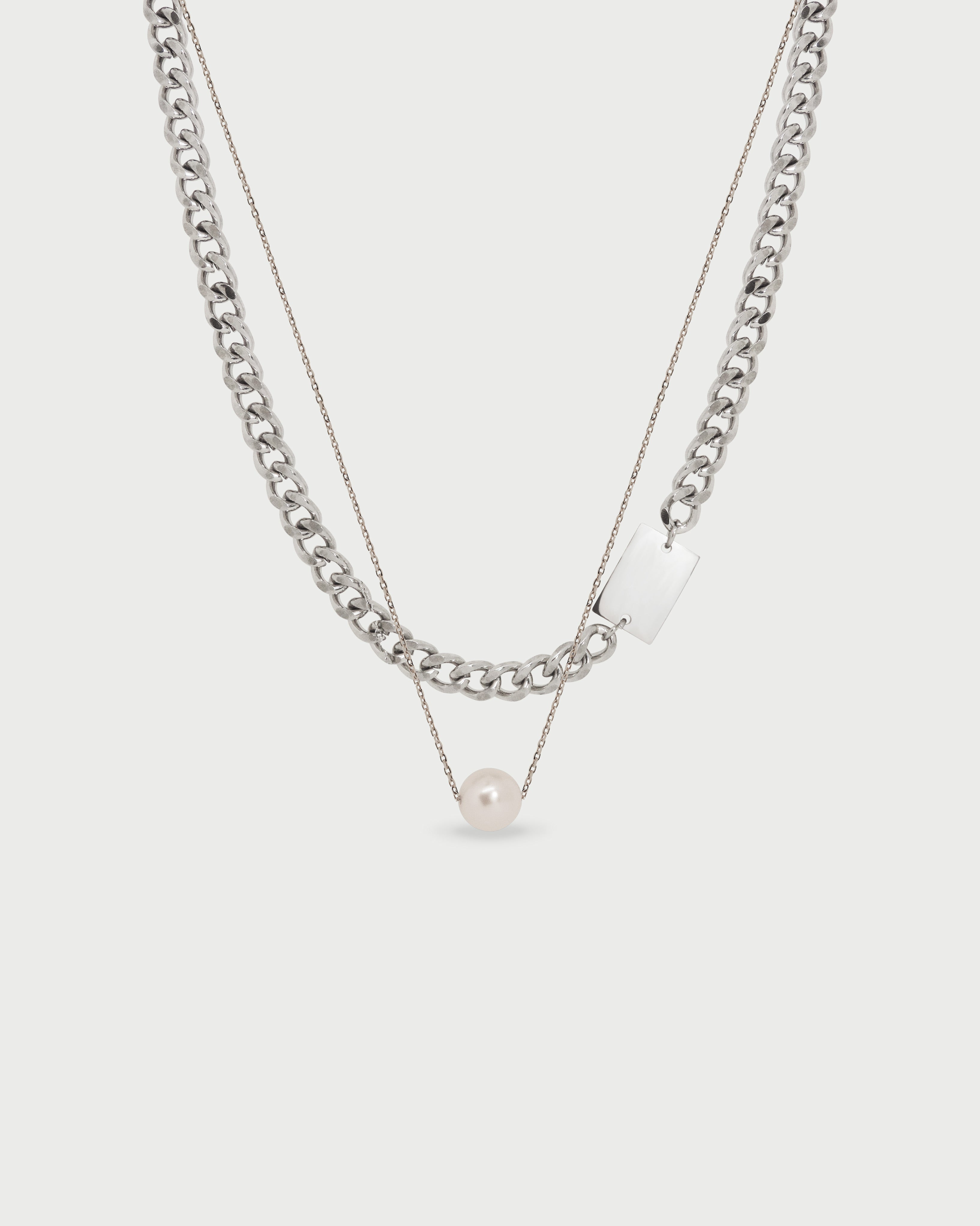 Collar Doble Silver - Acero Inoxidable