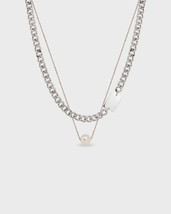 Collar Doble Silver - Acero Inoxidable