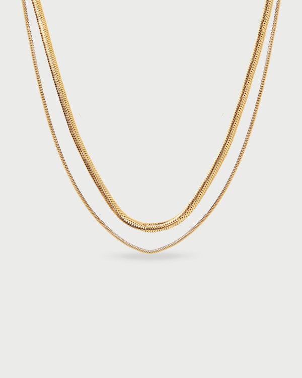 Collar Doble Oro - Acero Inoxidable