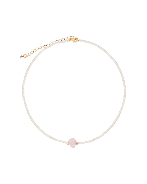 Collar Corto Cuarzo Rosado
