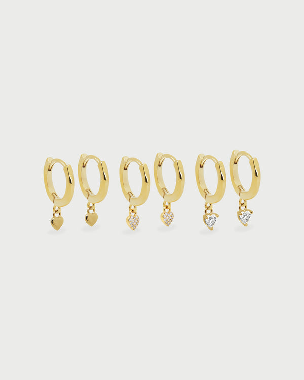 Set X3 Candongas Dije Corazón