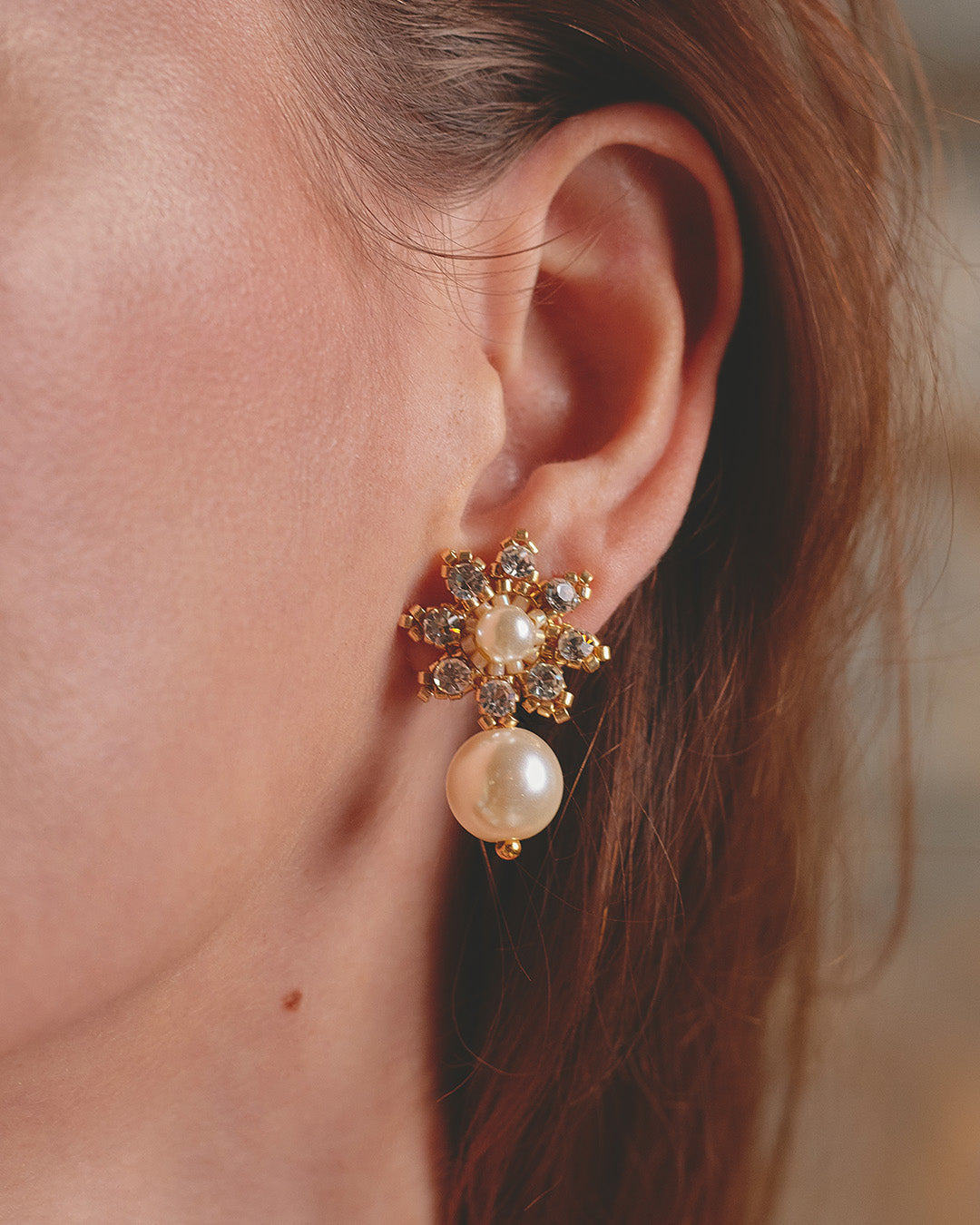 Aretes Miyuki Flor y Perla