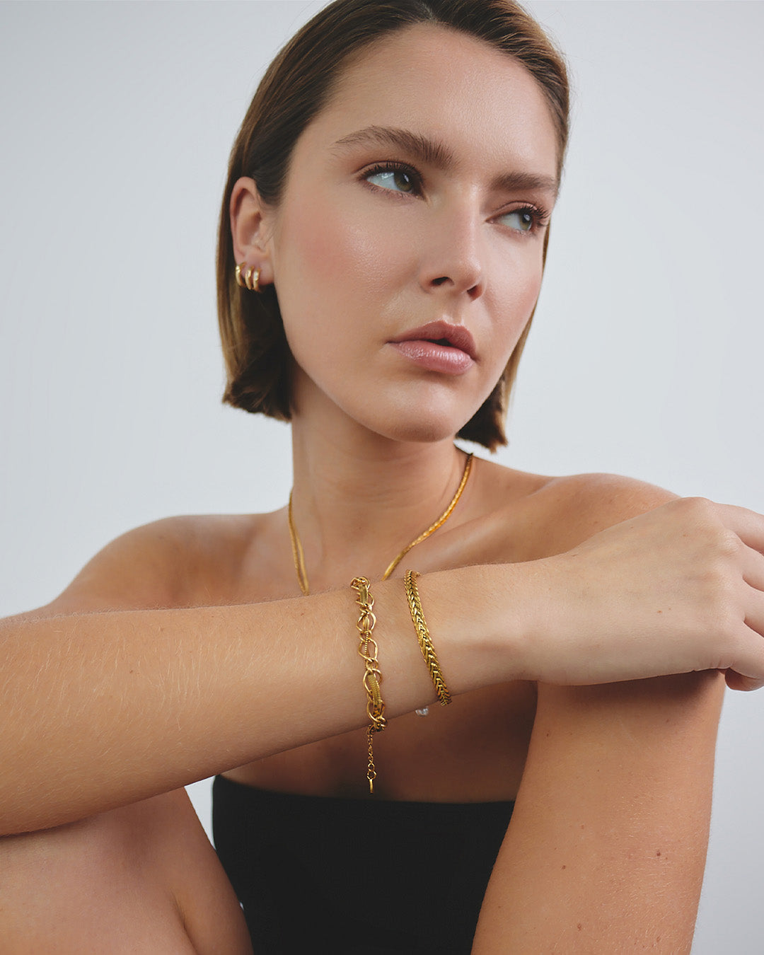 Pulsera Trenzada Oro - Acero Inoxidable