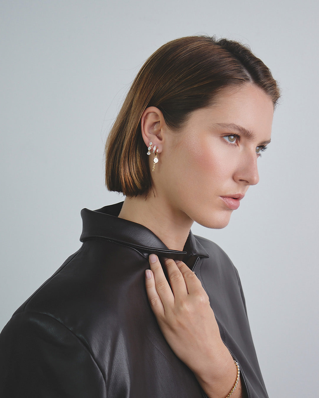 Set de Aretes Solitarios Cristales