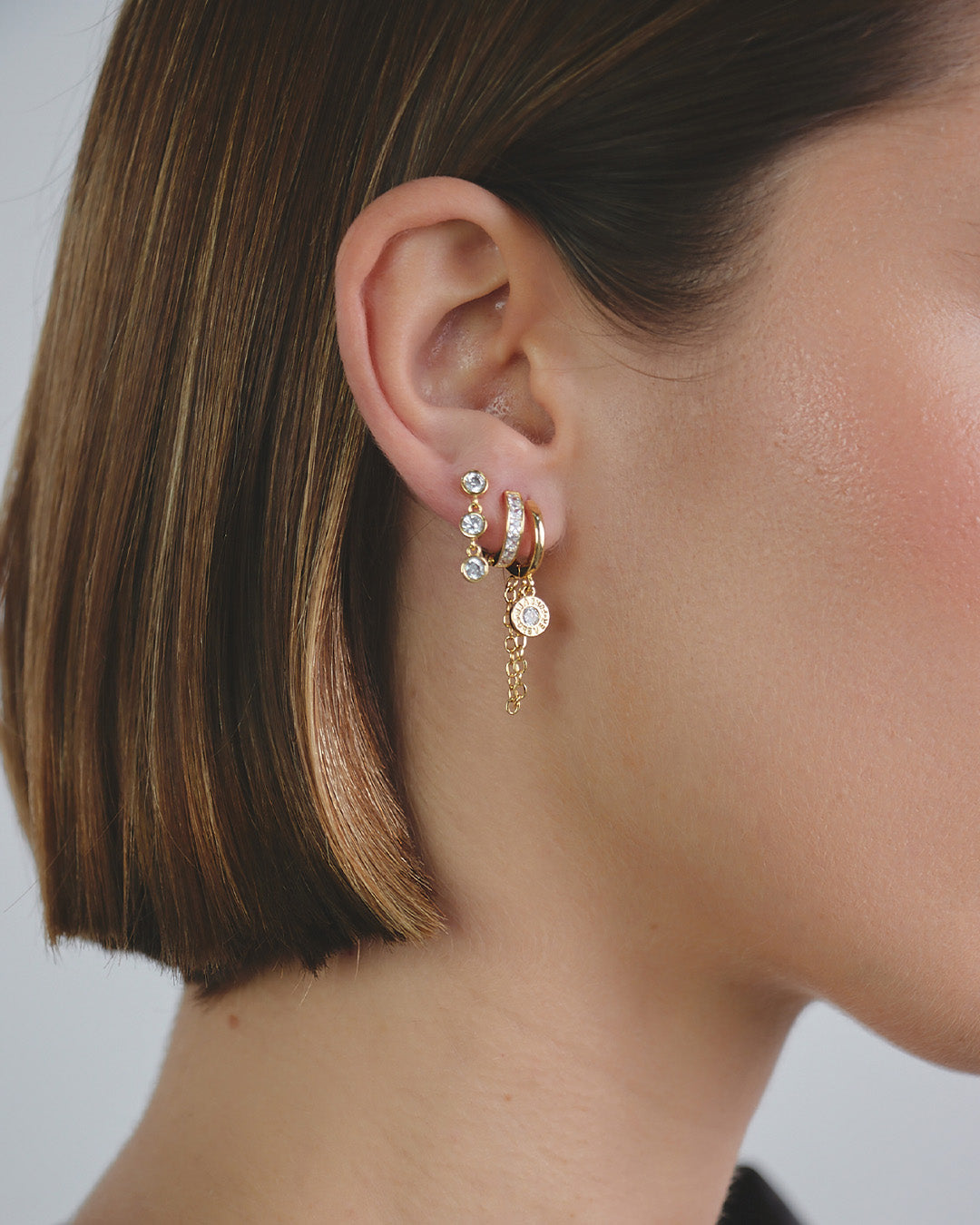 Set de Aretes Solitarios Cristales