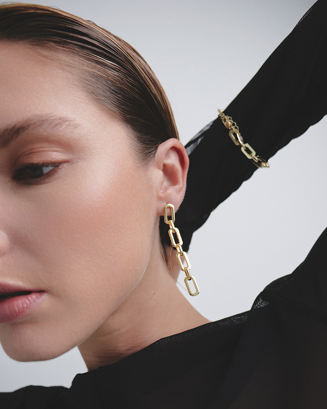 Aretes Eslabones Oro