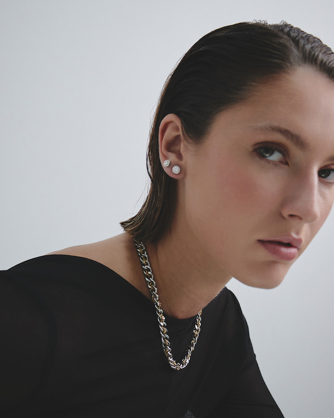 Collar Entrelazado Oro Y Plata - Acero Inoxidable