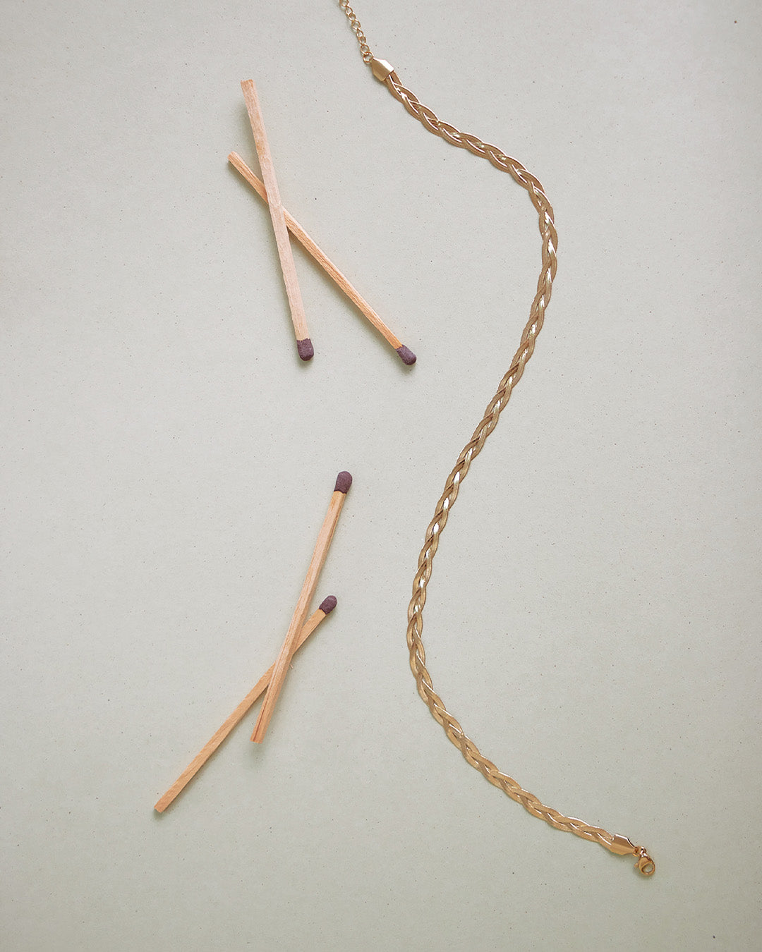 Collar Trenzado Oro - Acero Inoxidable