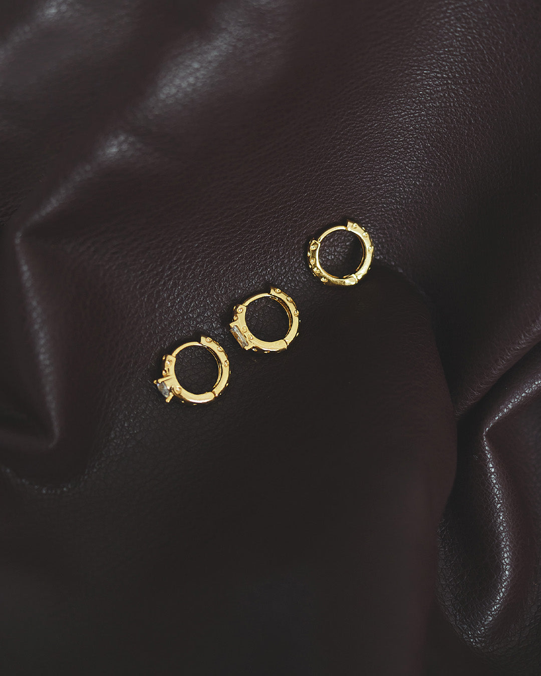 Set X3 Candongas Cristal Rectangular Oro