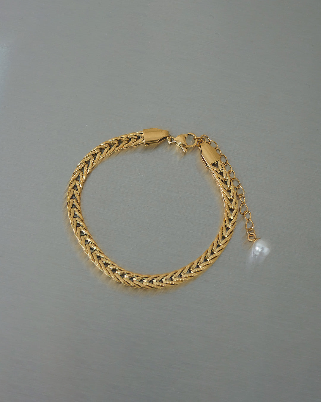 Pulsera Trenzada Oro - Acero Inoxidable