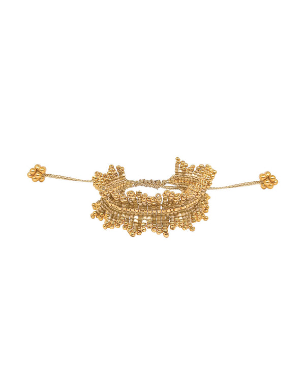 Pulsera Lucent tejida a mano en hilo matizado